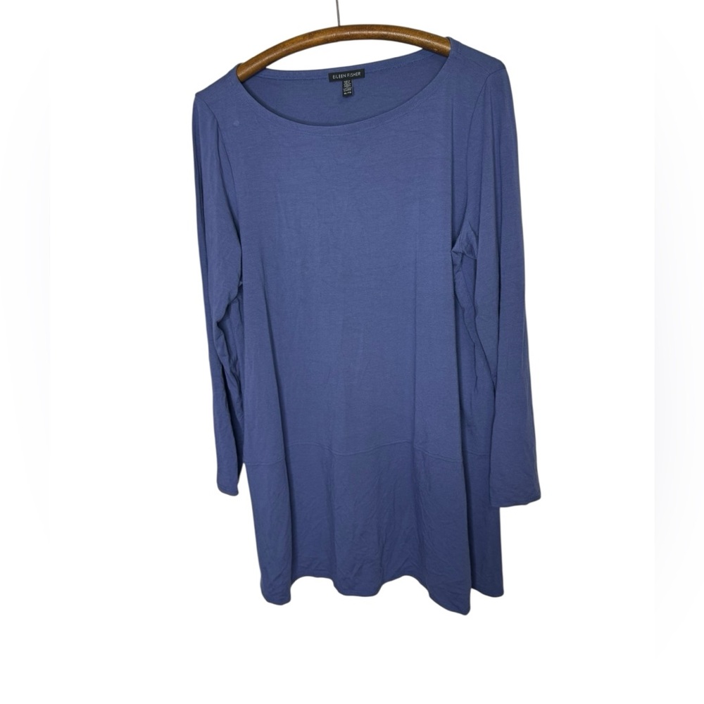 Eileen Fisher viscose blue tunic top size XL